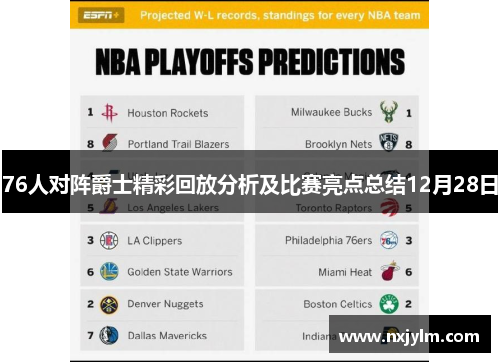 76人对阵爵士精彩回放分析及比赛亮点总结12月28日